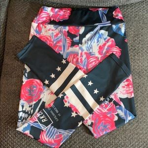 Skulls and roses workout leggings